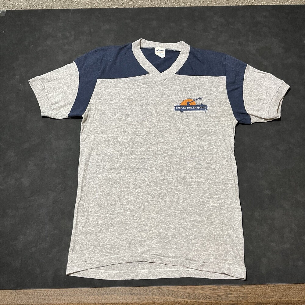 Vintage Champion 1970s Shirt Silver Dollar City Country Western Cowboy Rodeo 80s - Picture 1 of 10